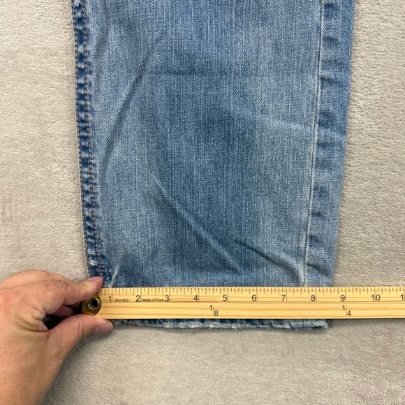 American Eagle Jeans Men 32x34 Relaxed Straight Distressed Blue Denim Streetwear - Picture 11 of 14